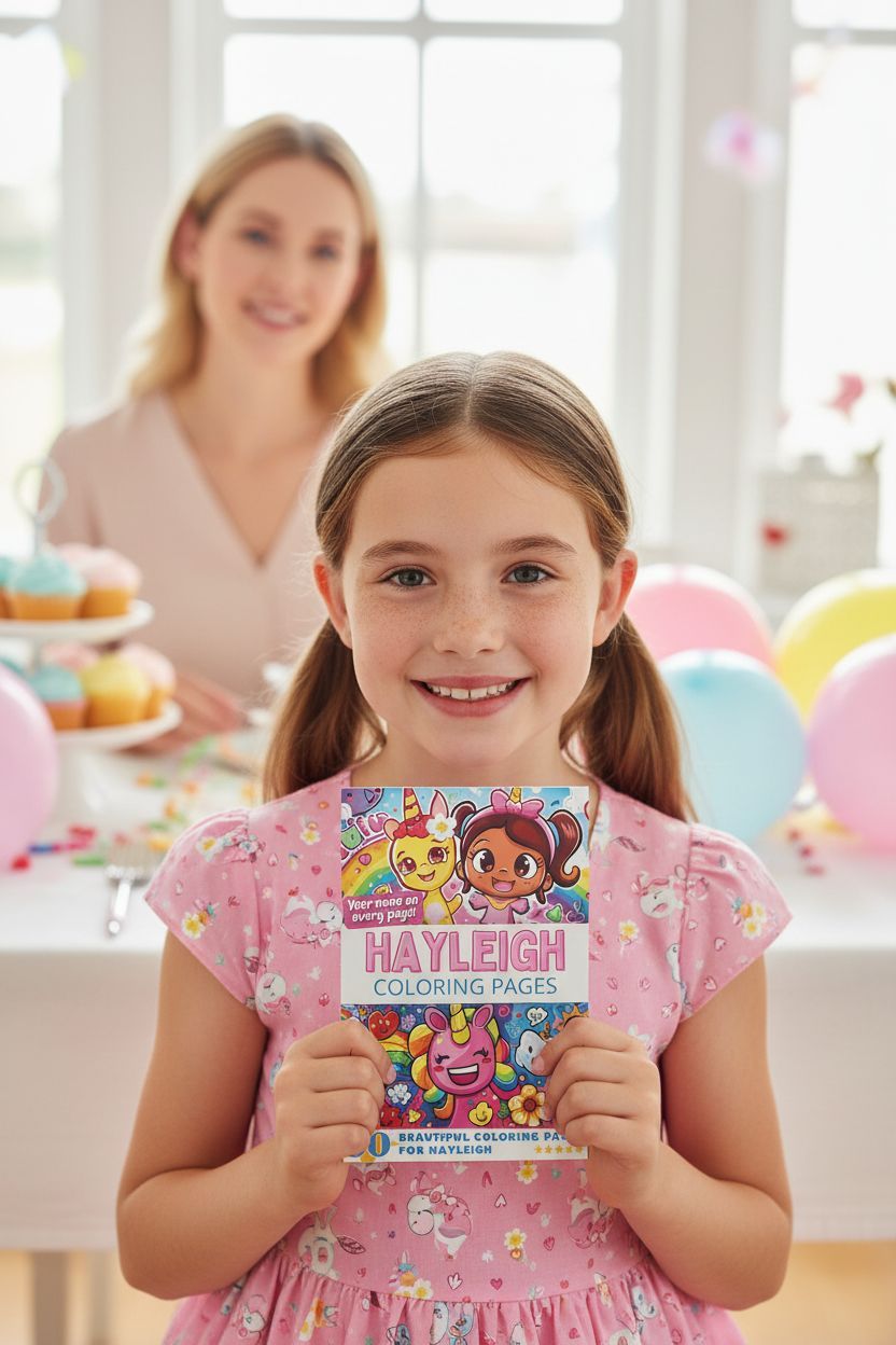 Hayleigh coloring book in use