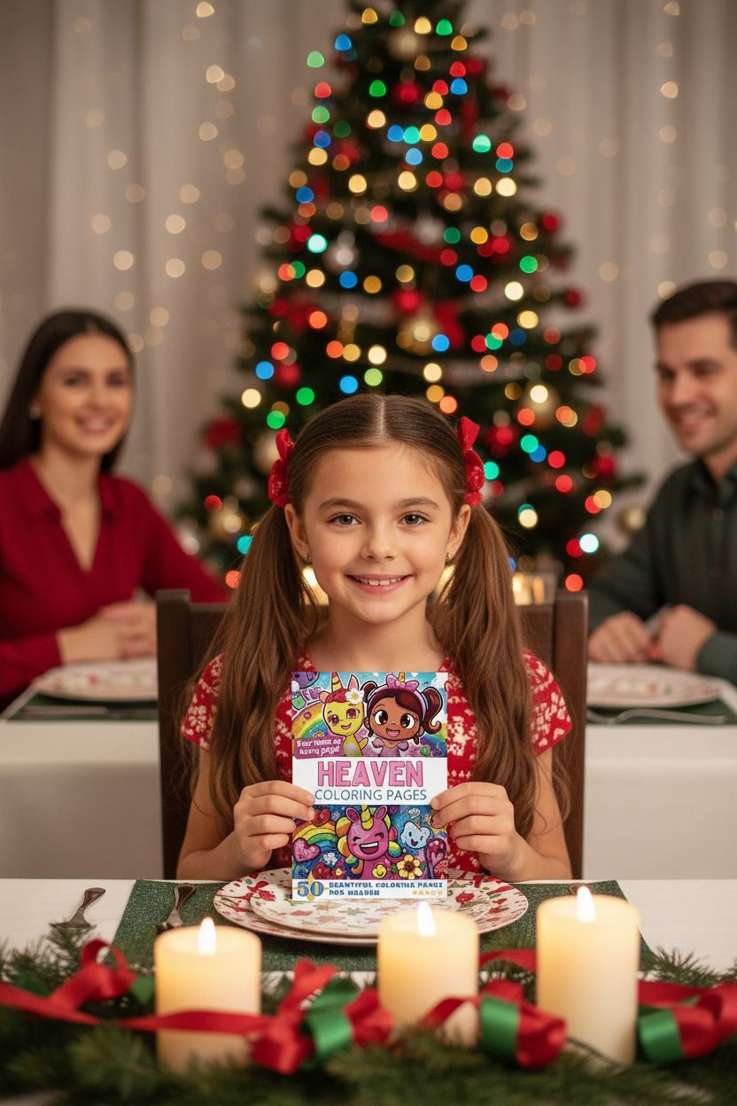 Heaven Christmas coloring pages gift