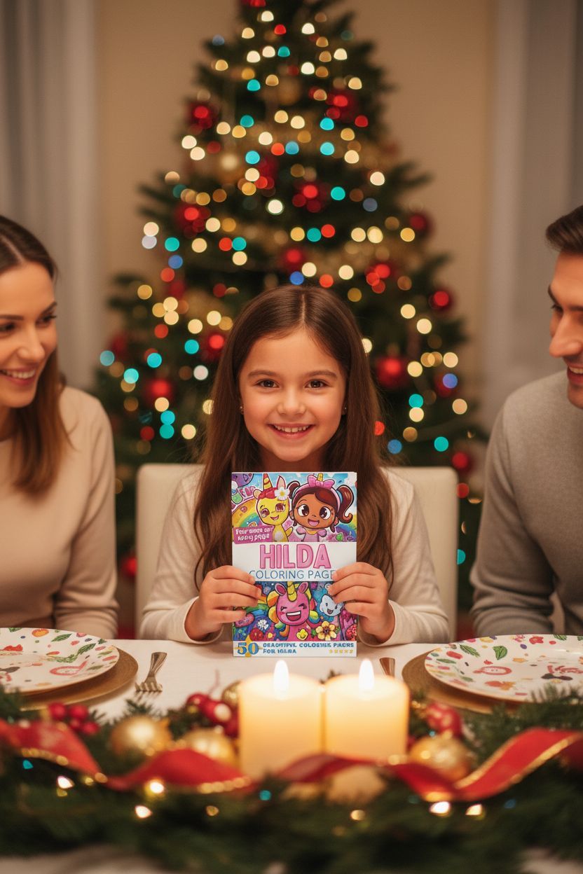 Hilda Christmas coloring pages gift