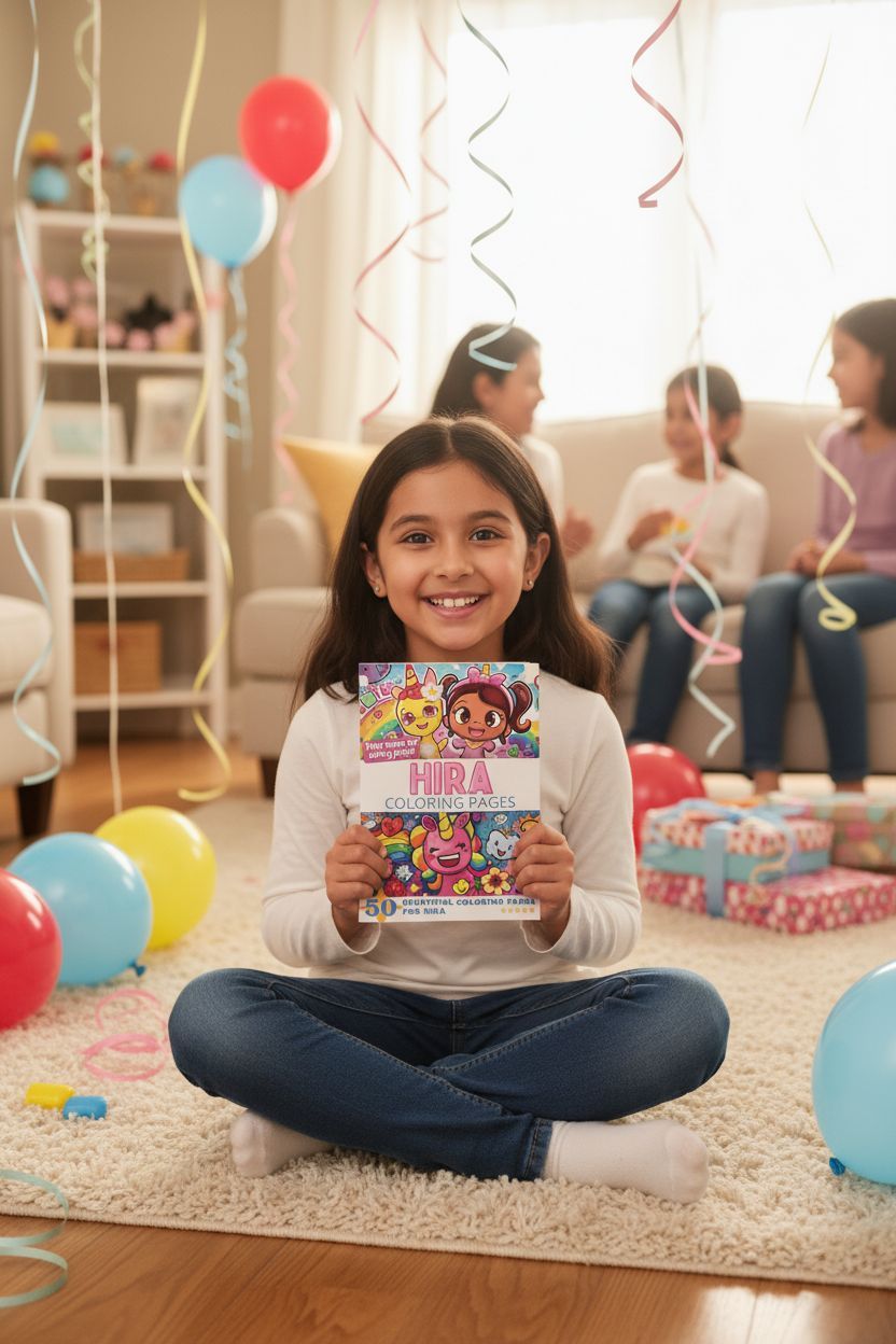 Hira coloring book in use