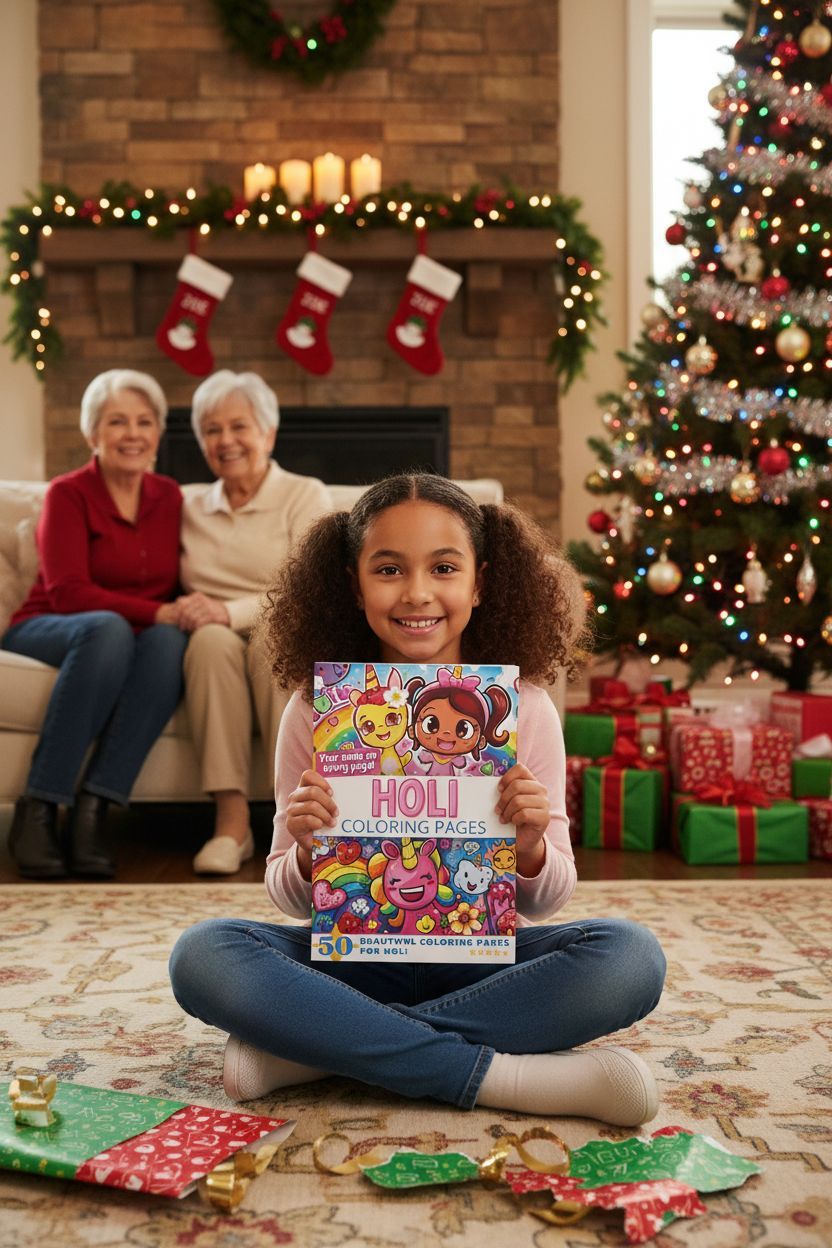 Holi Christmas coloring pages gift