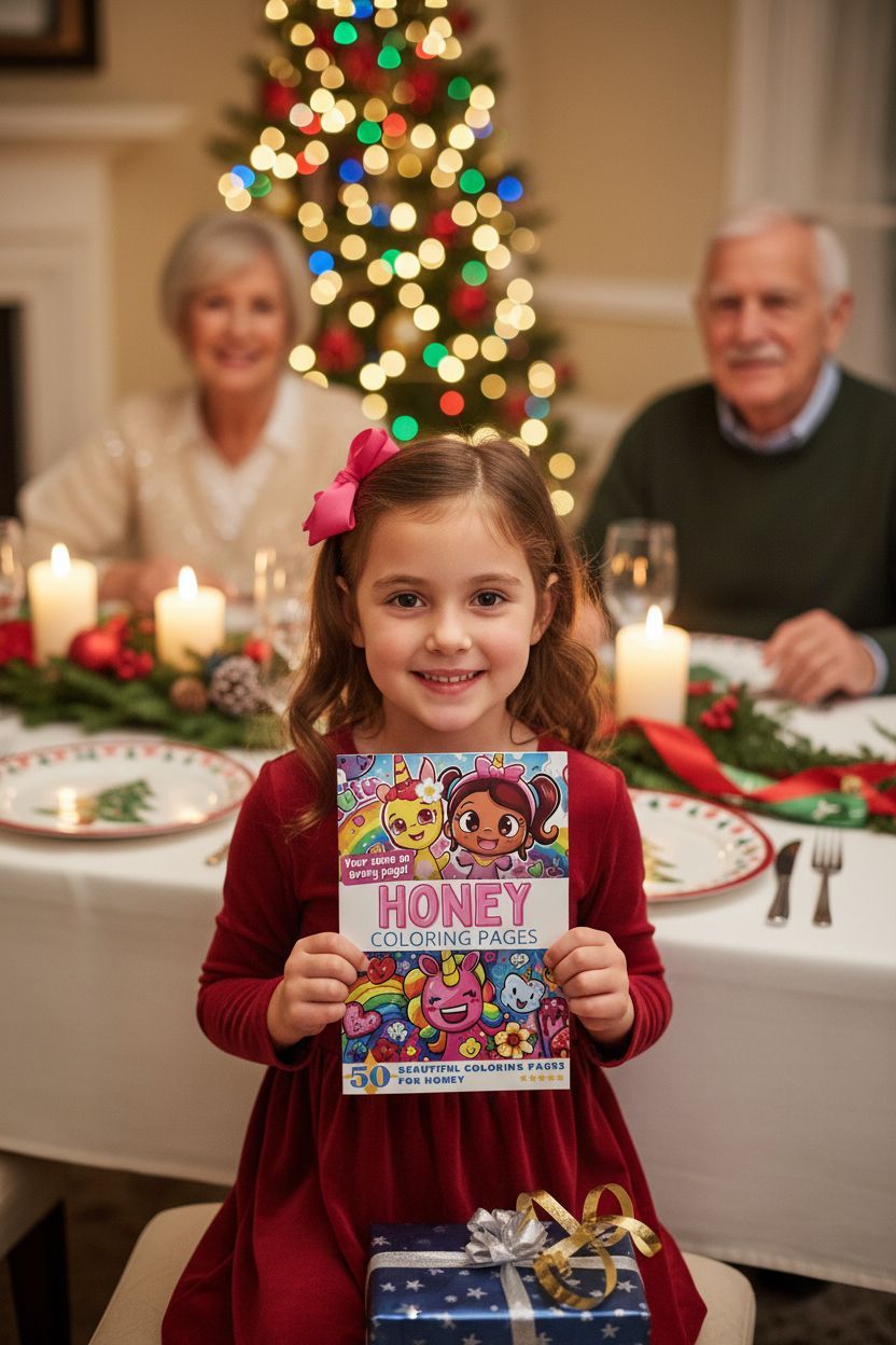 Honey Christmas coloring pages gift