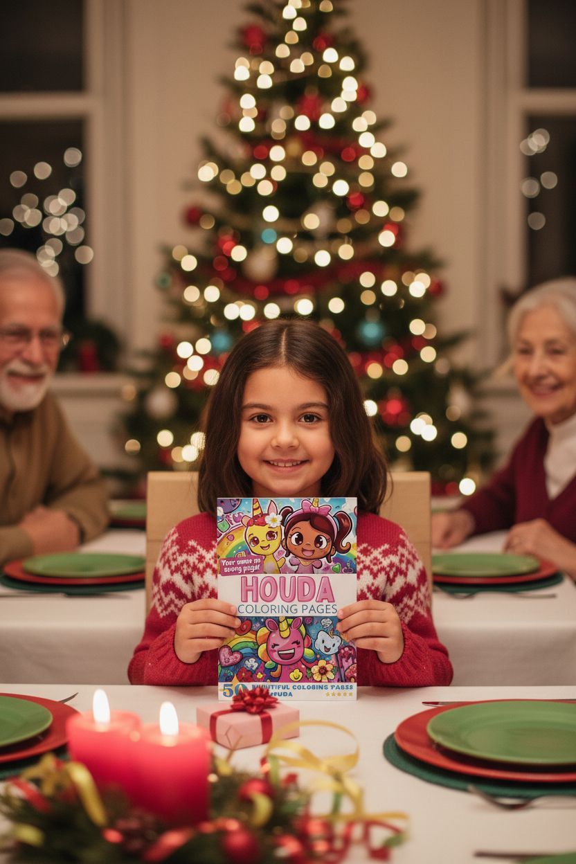 Houda Christmas coloring pages gift