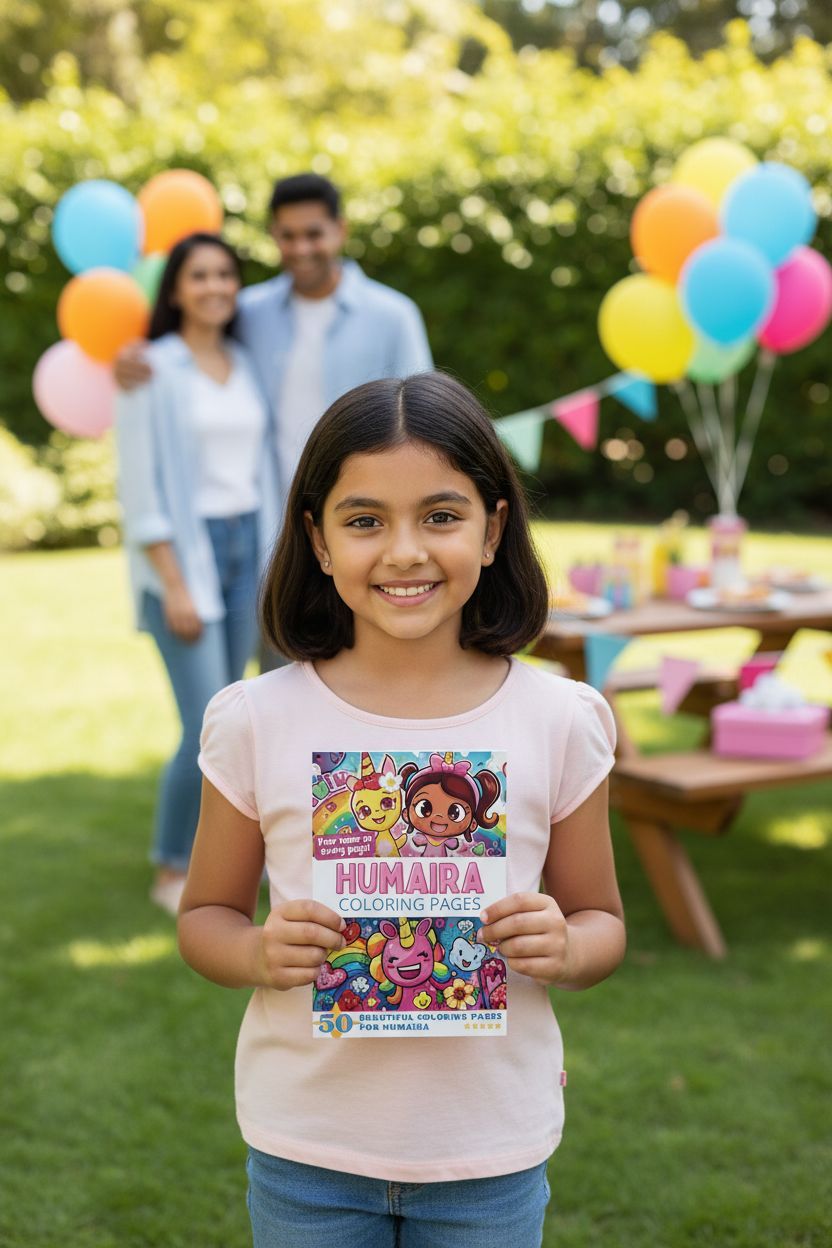 Humaira coloring book in use
