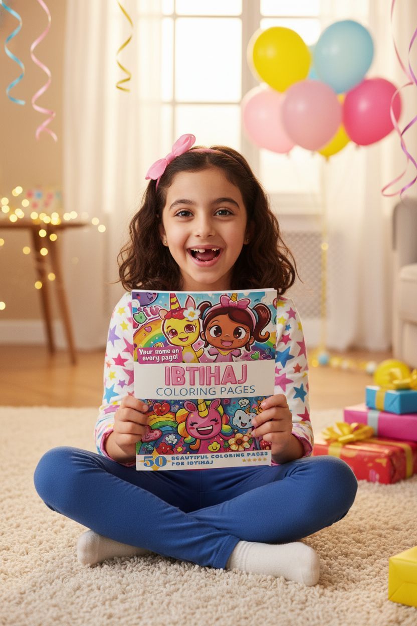 Ibtihaj coloring book in use