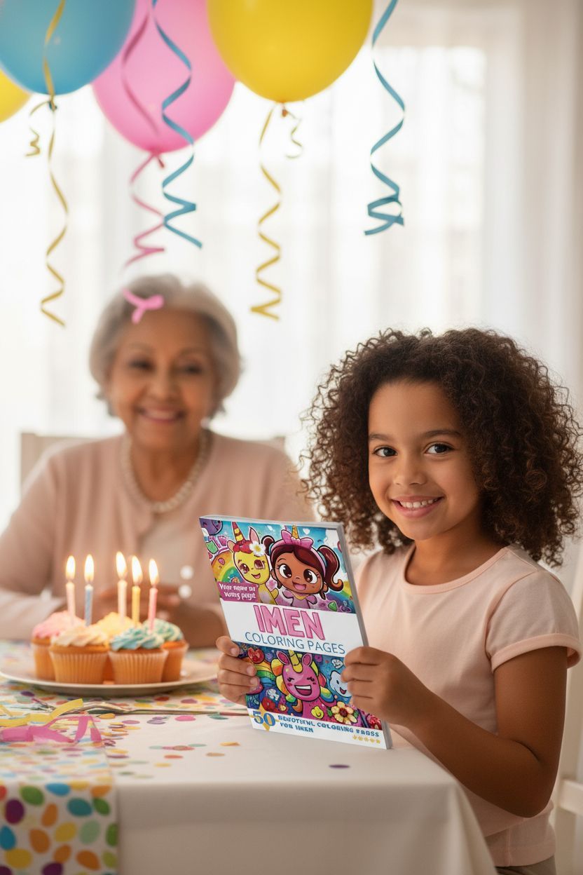 Imen coloring book in use