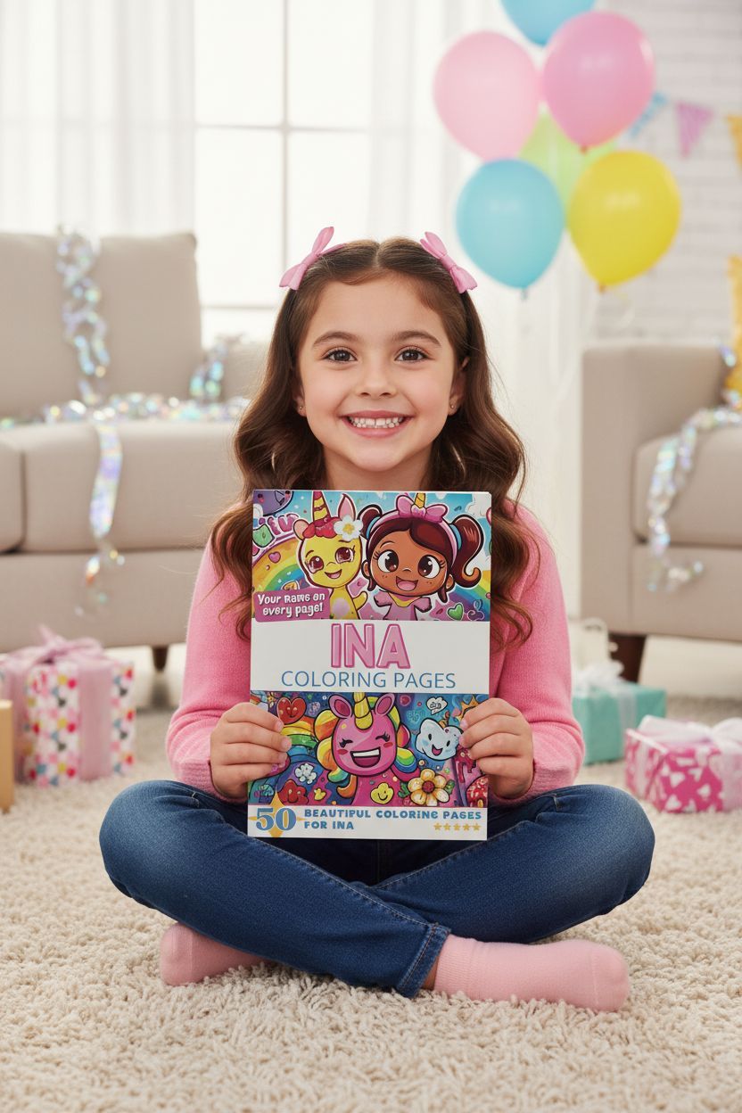 Ina coloring book in use