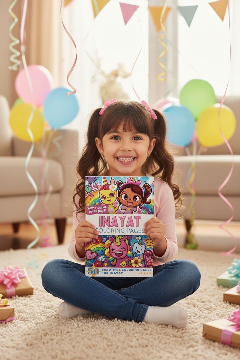 Inayat coloring book in use