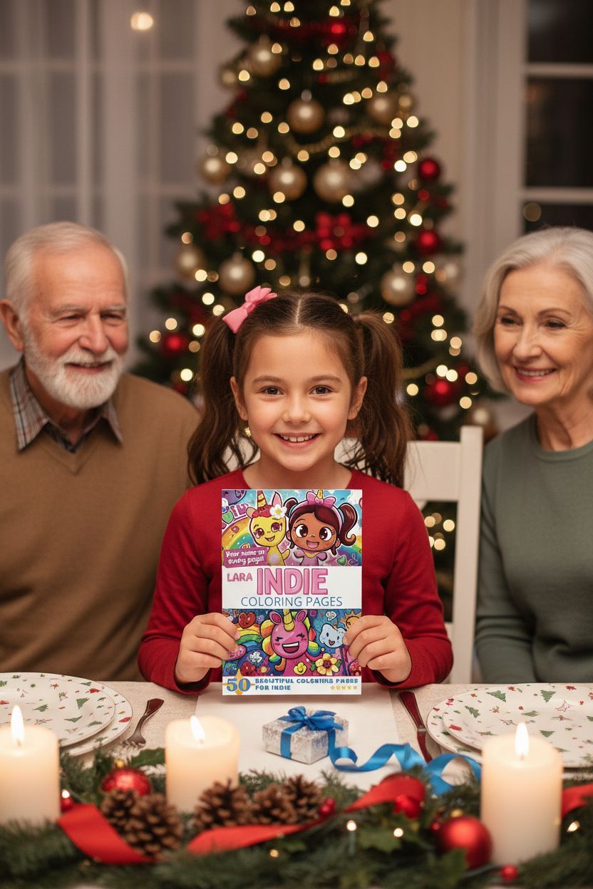 Indie Christmas coloring pages gift
