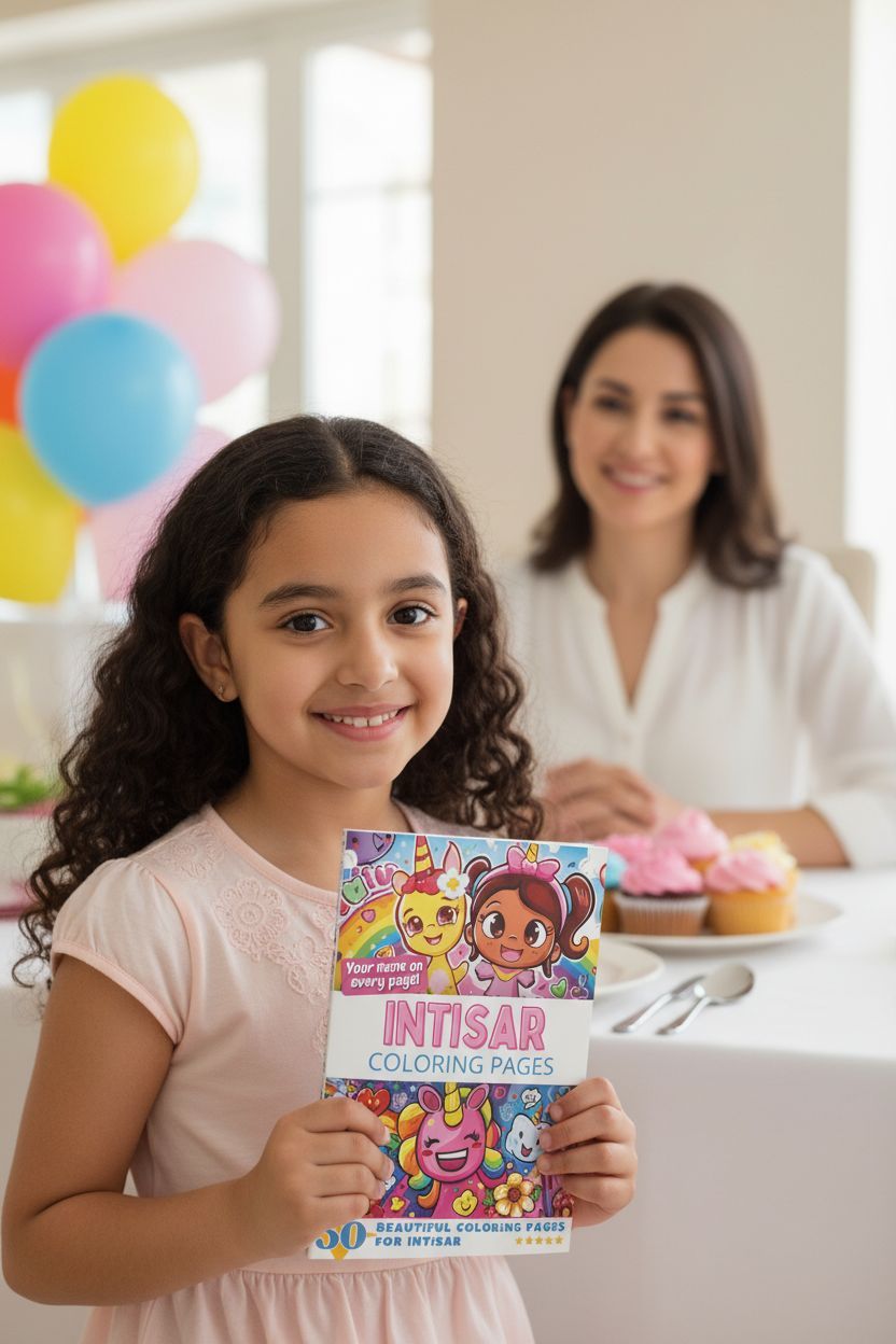 Intisar coloring book in use