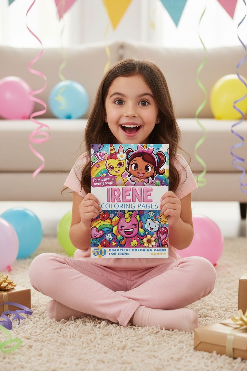 Irene coloring book in use