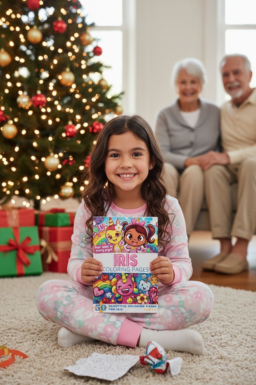 Iris Christmas coloring pages gift