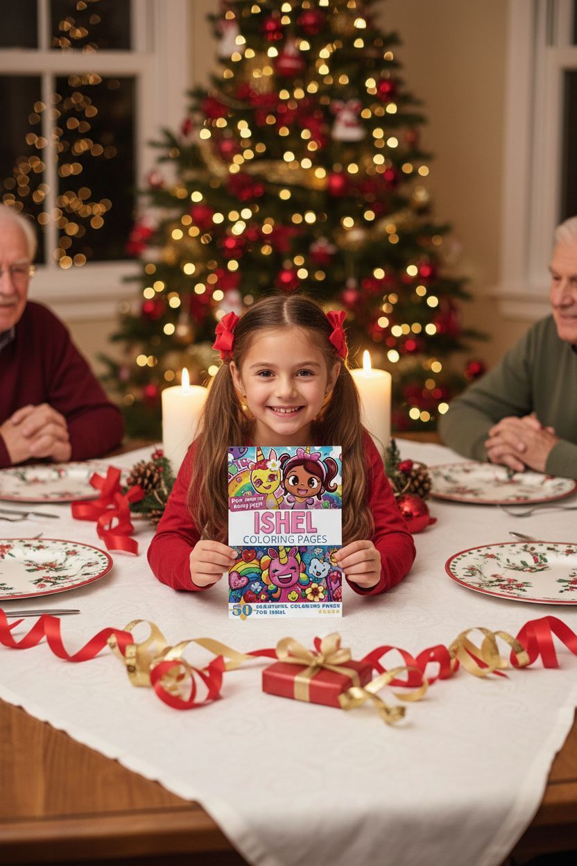 Ishel Christmas coloring pages gift