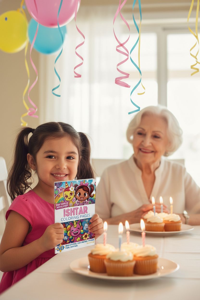 Ishtar coloring book in use