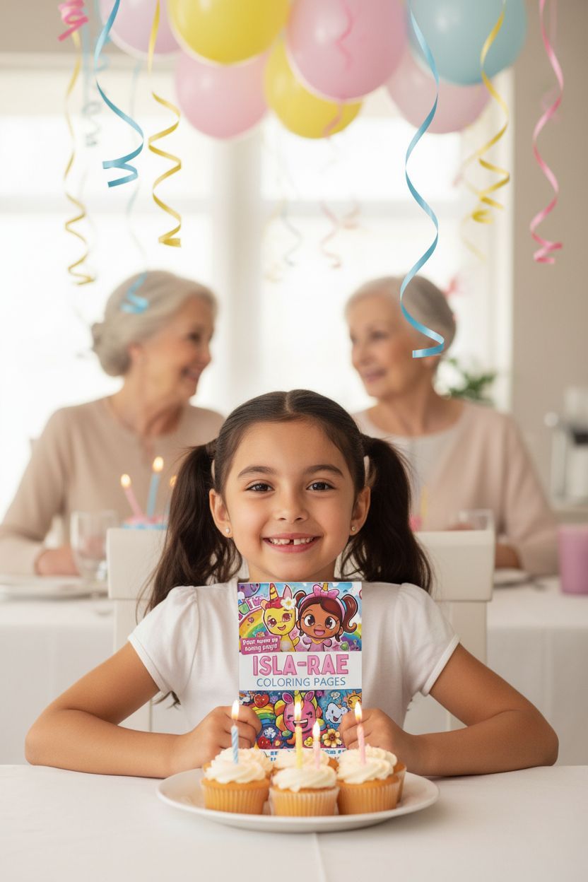 Isla-Rae coloring book in use