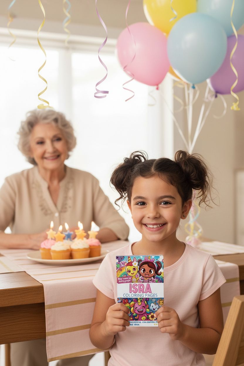 Isra coloring book in use