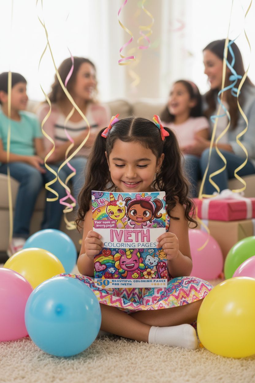 Iveth coloring book in use