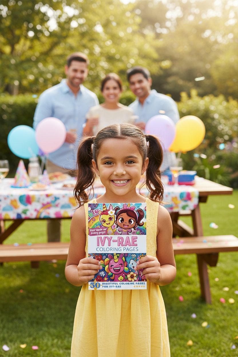 Ivy-Rae coloring book in use