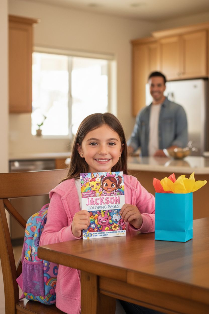 Jackson coloring book in use