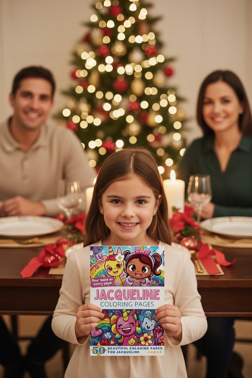 Jacqueline Christmas coloring pages gift