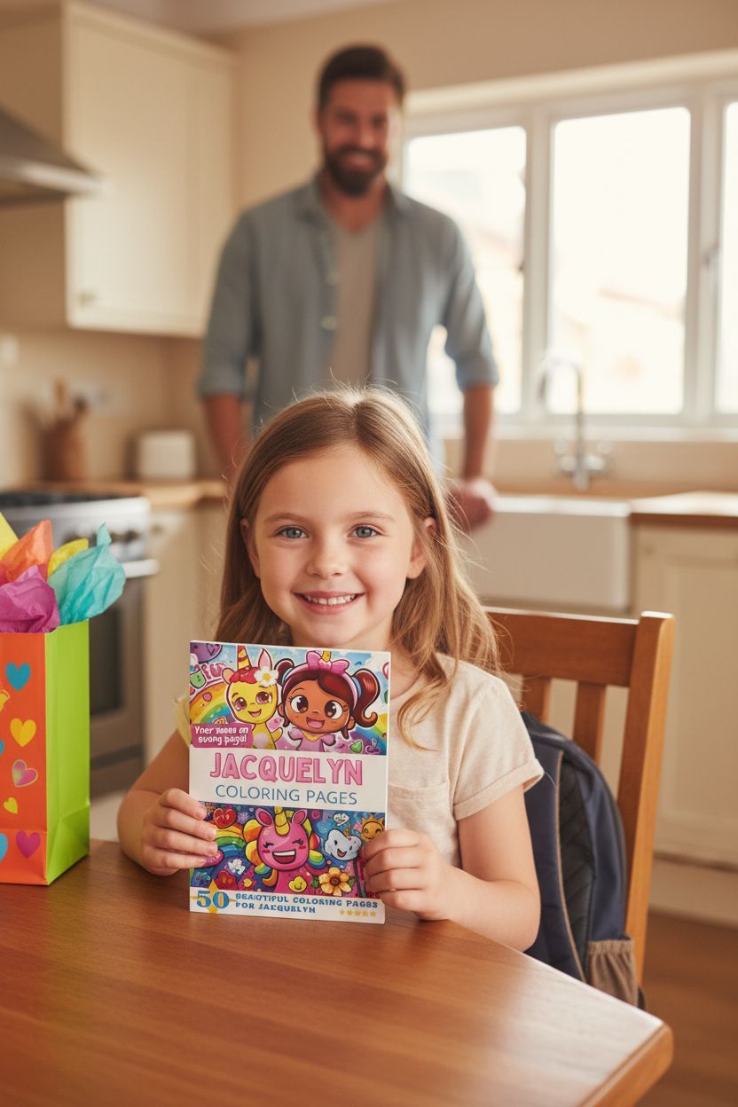Jacquelyn coloring book in use