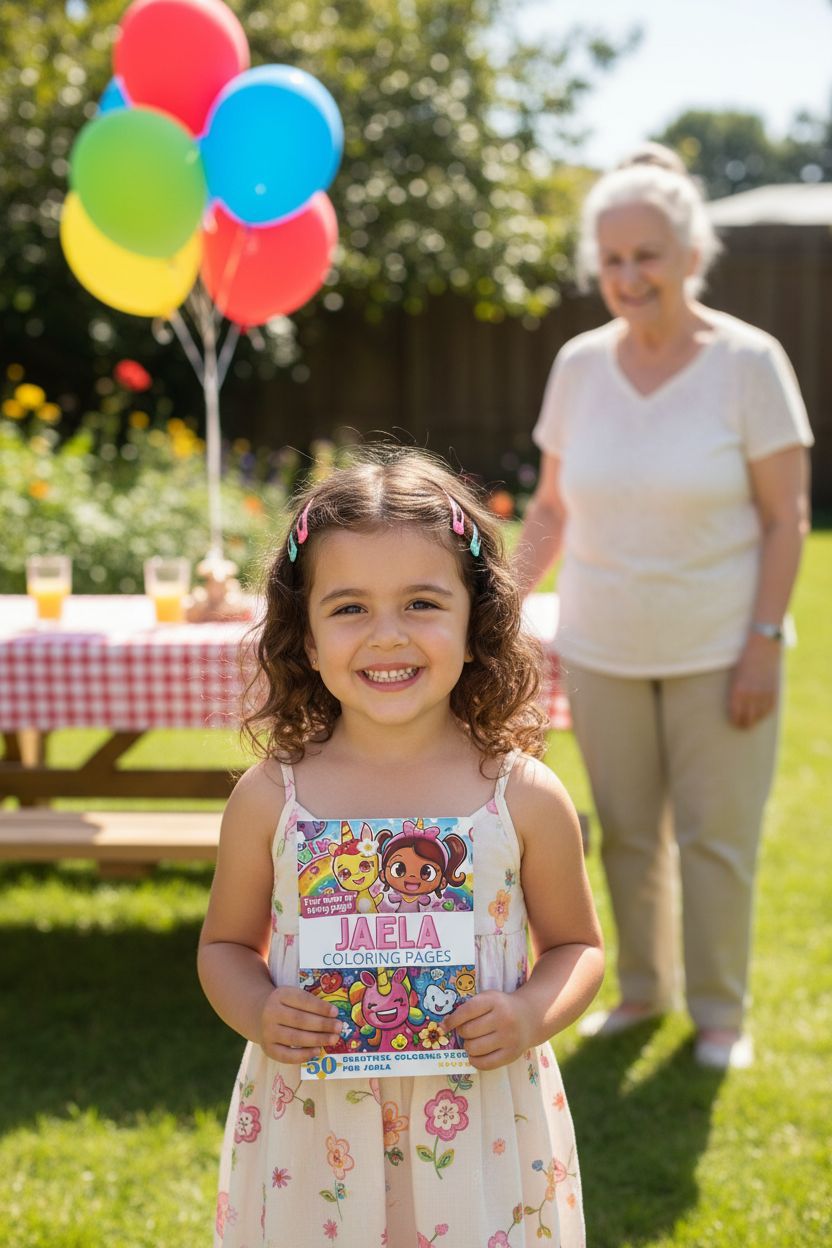 Jaela coloring book in use