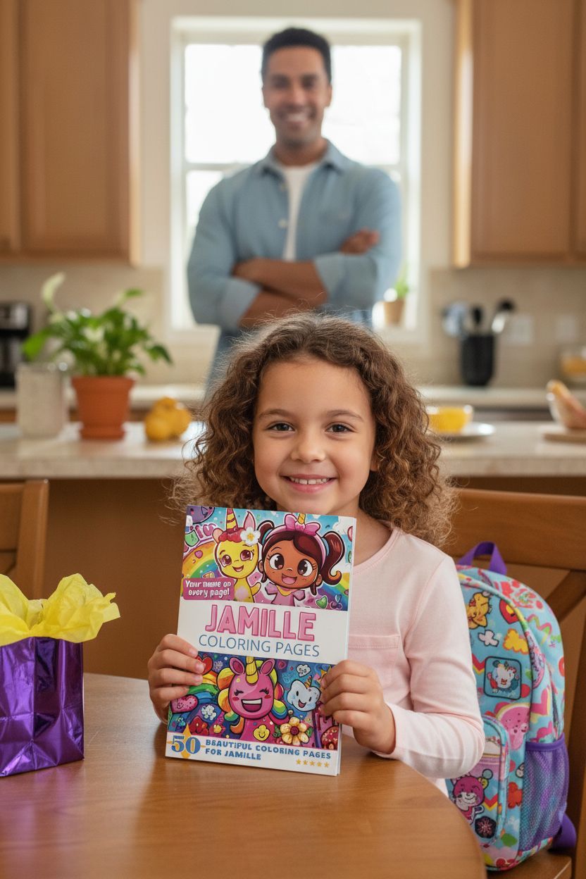 Jamille coloring book in use