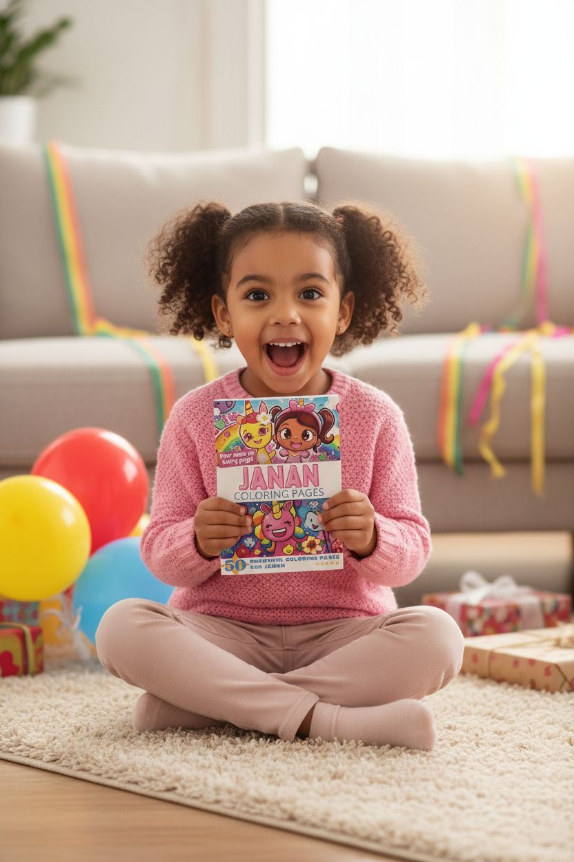 Janan coloring book in use