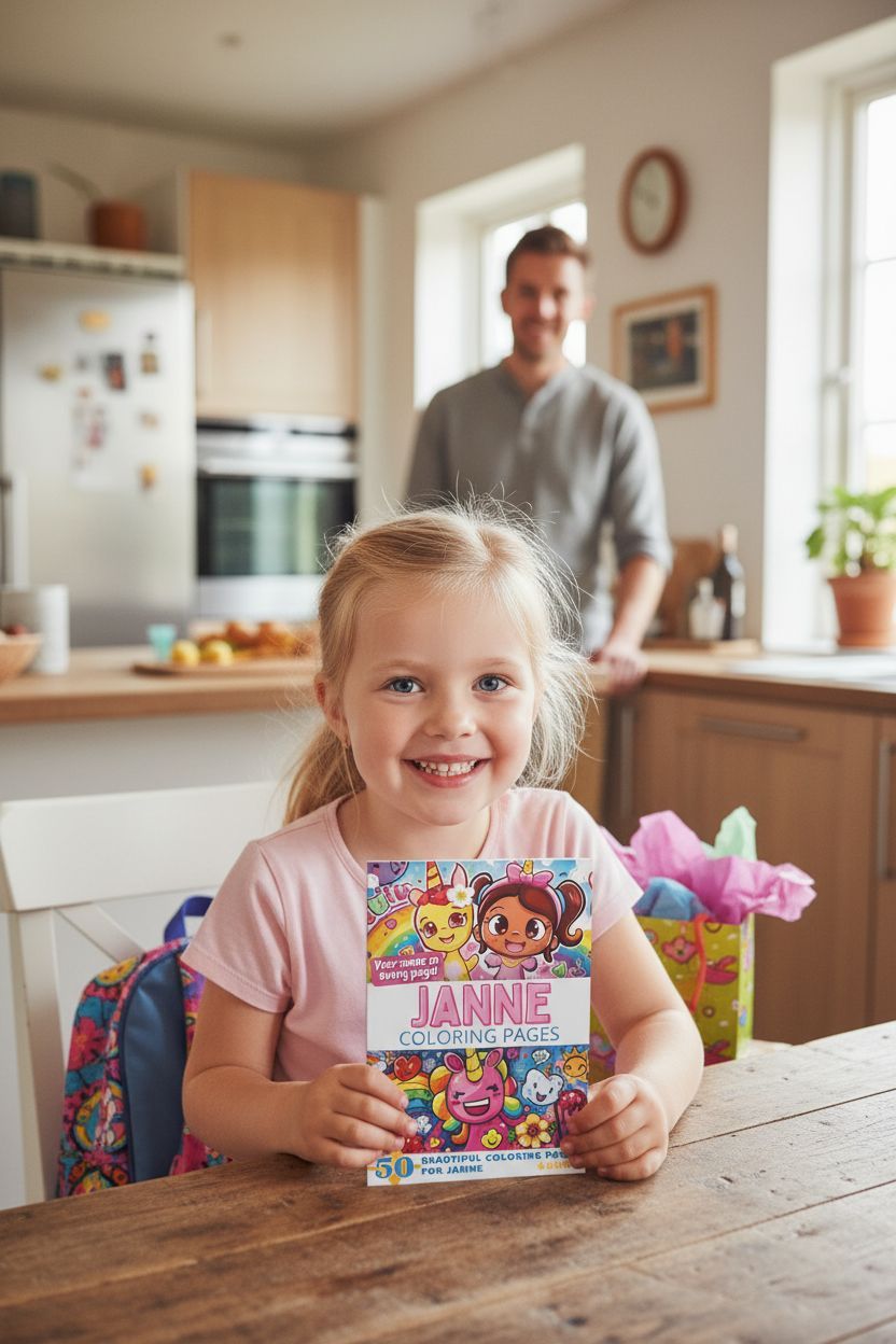 Janne coloring book in use