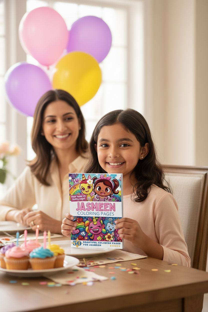 Jasmeen coloring book in use