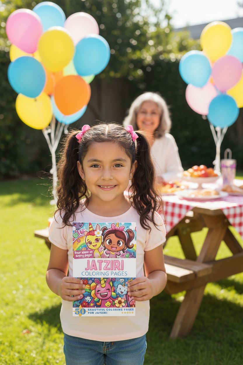 Jatziri coloring book in use