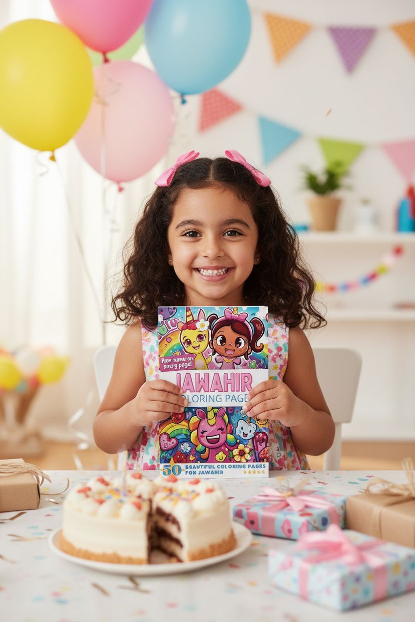 Jawahir coloring book in use