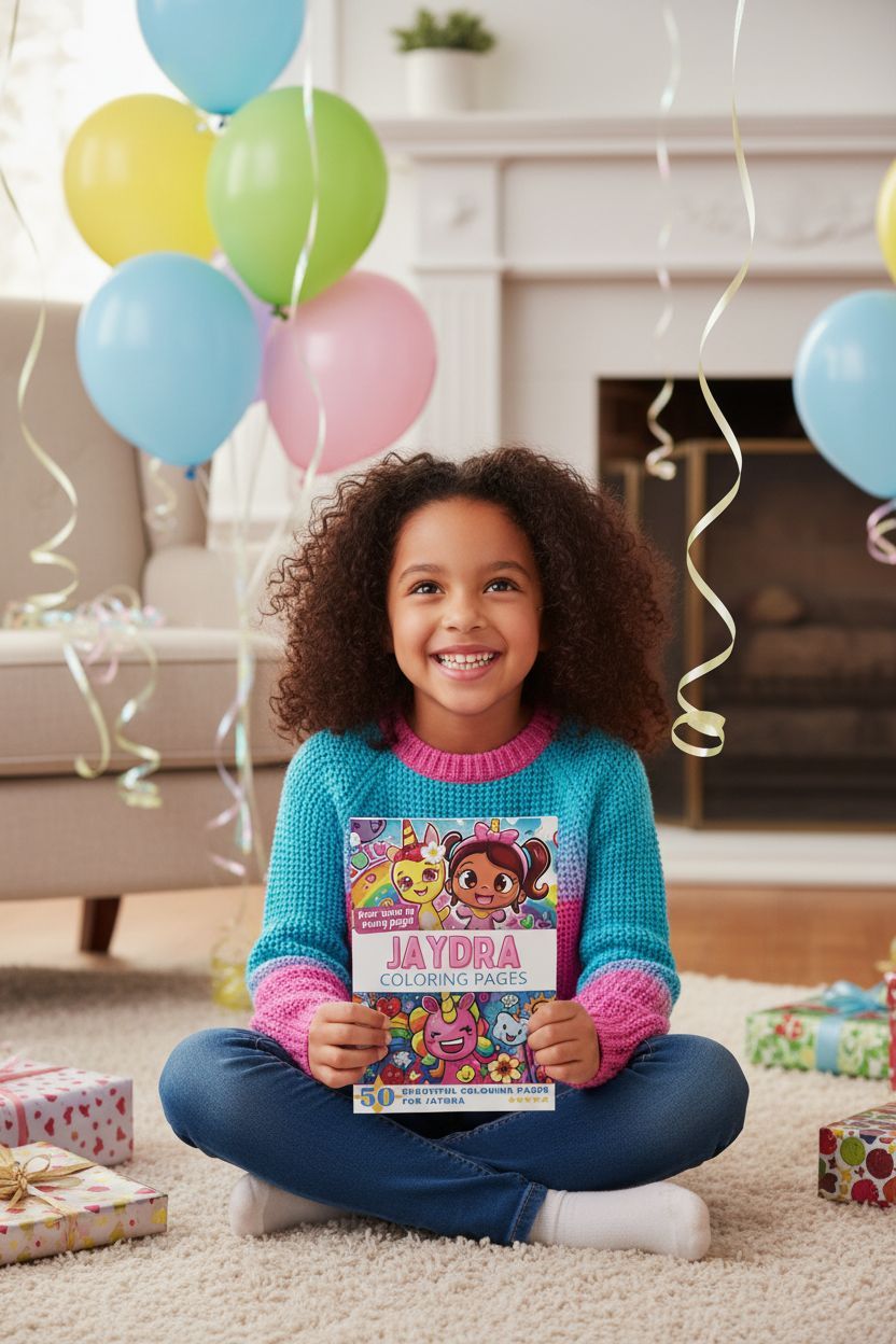 Jaydra coloring book in use