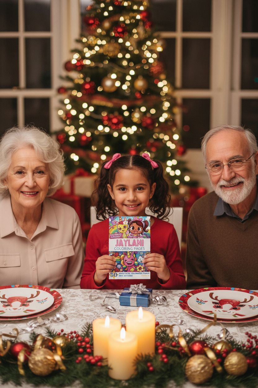 Jaylani Christmas coloring pages gift