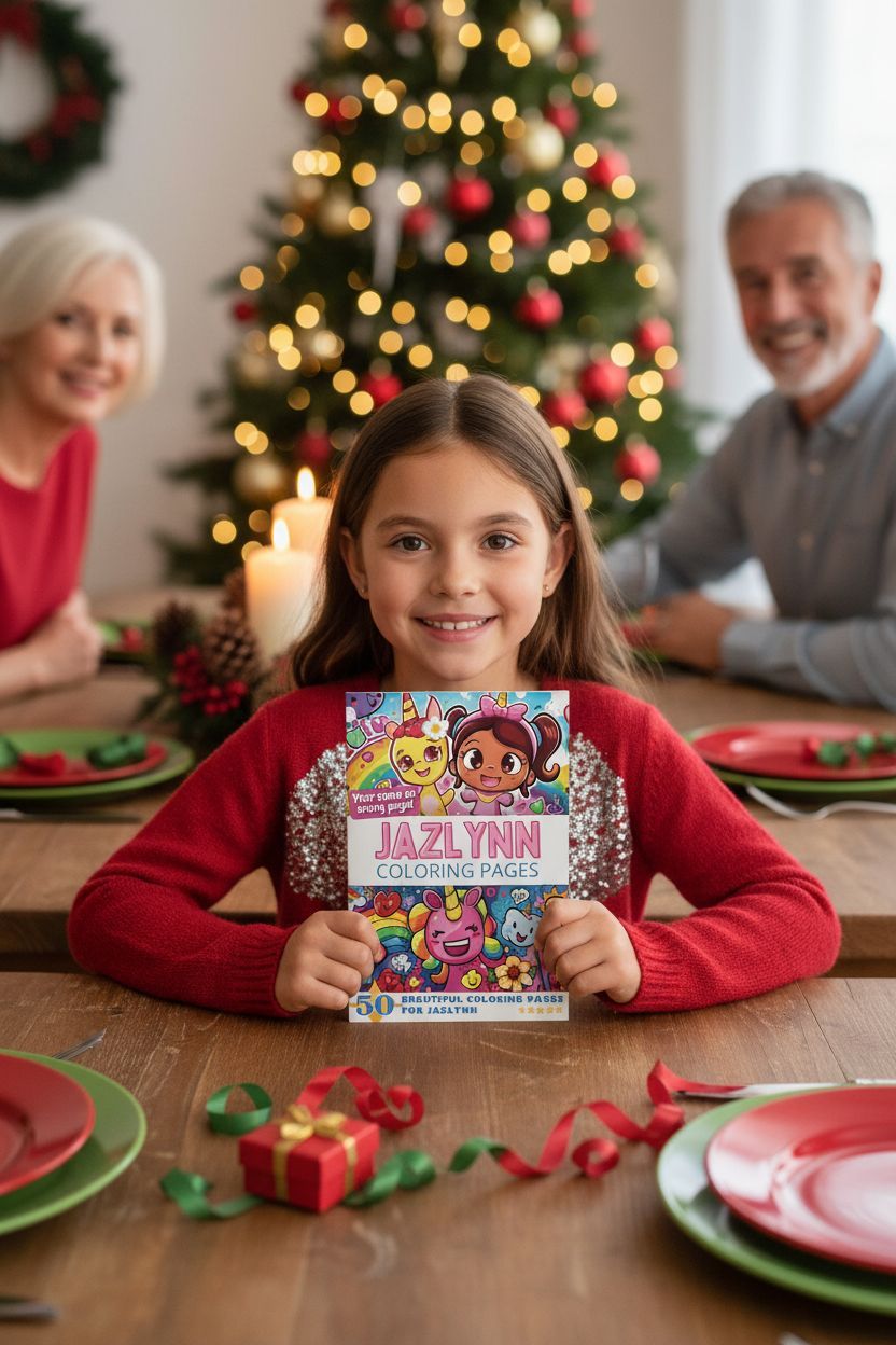 Jazlynn Christmas coloring pages gift