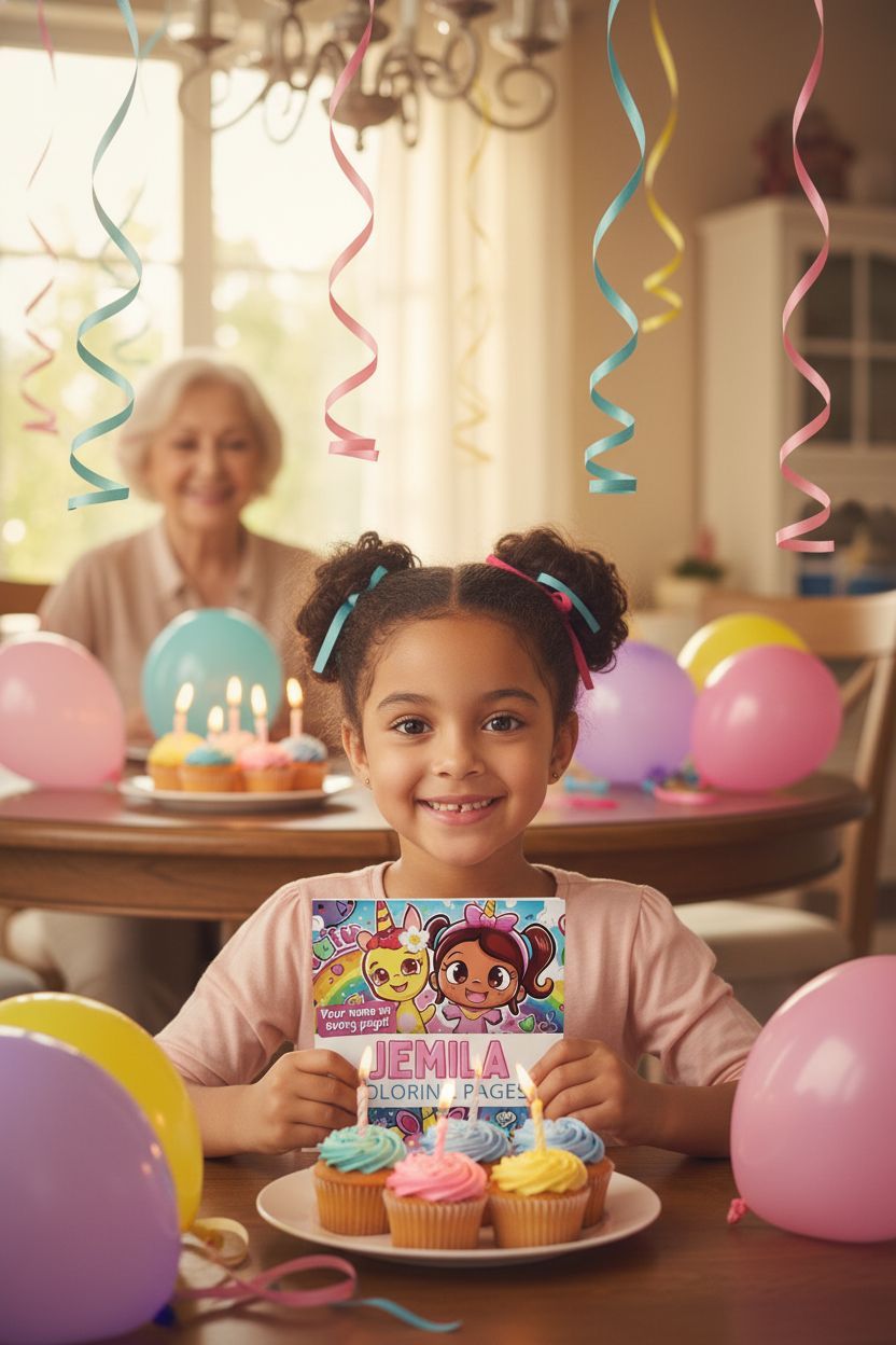 Jemila coloring book in use