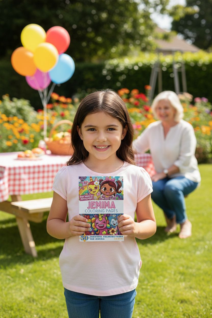Jemima coloring book in use