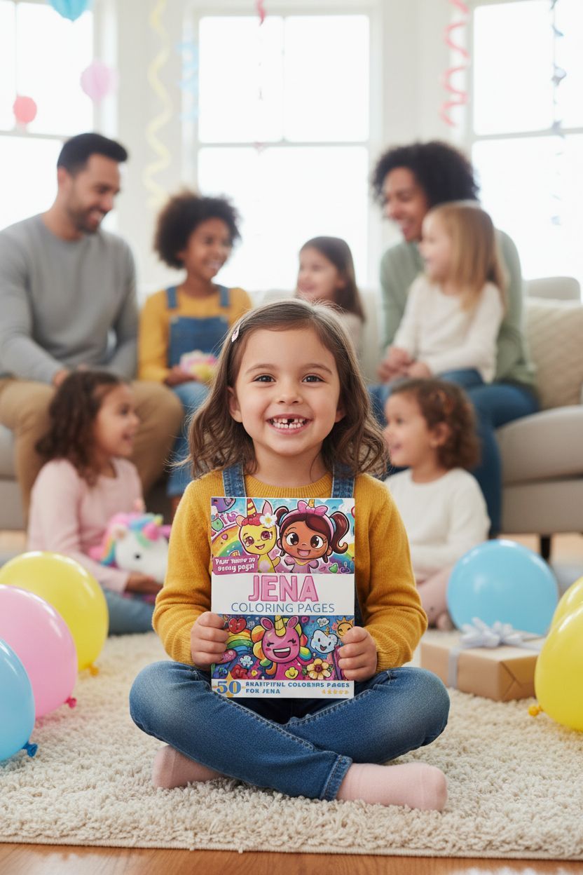 Jena coloring book in use