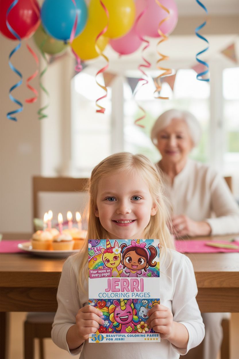 Jerri coloring book in use