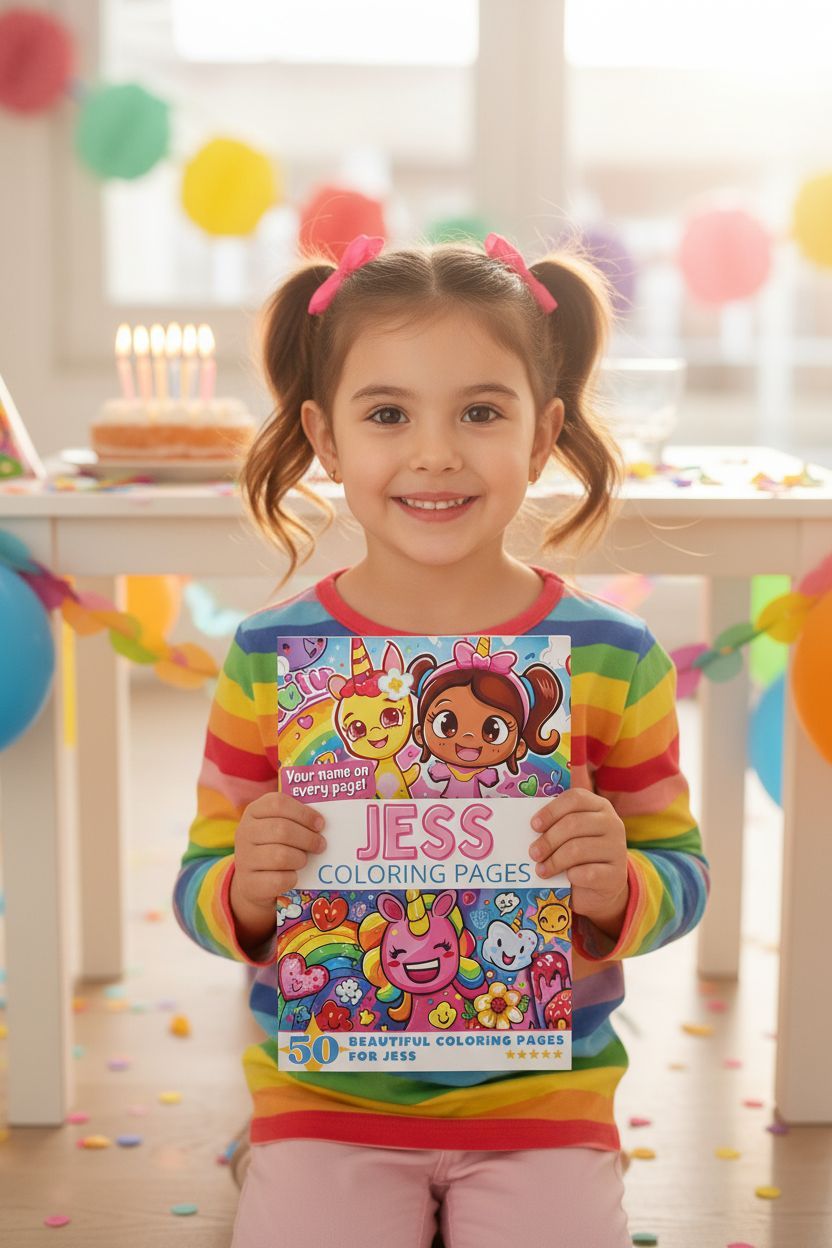 Jess coloring book in use