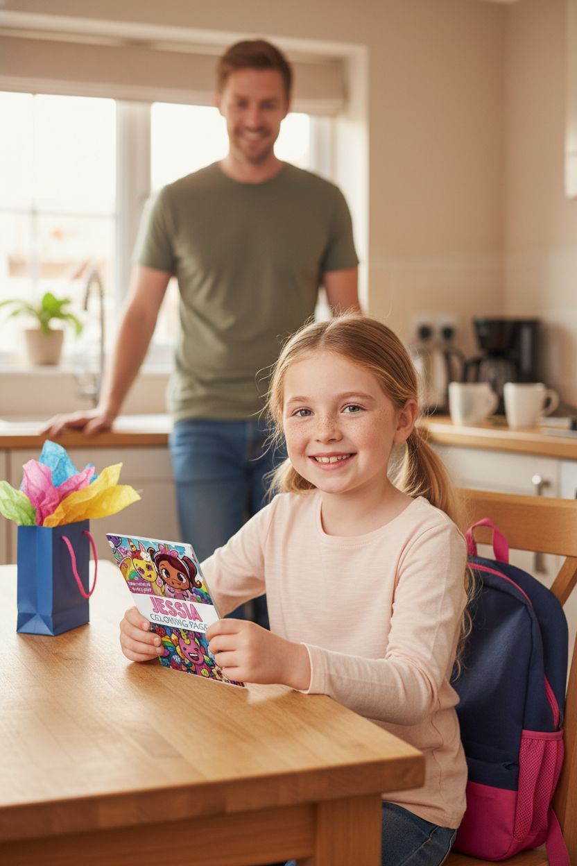 Jessia coloring book in use