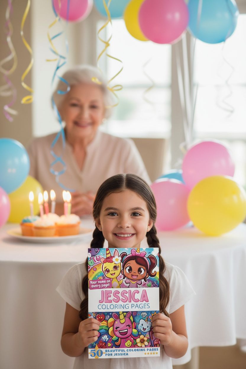Jessica coloring book in use