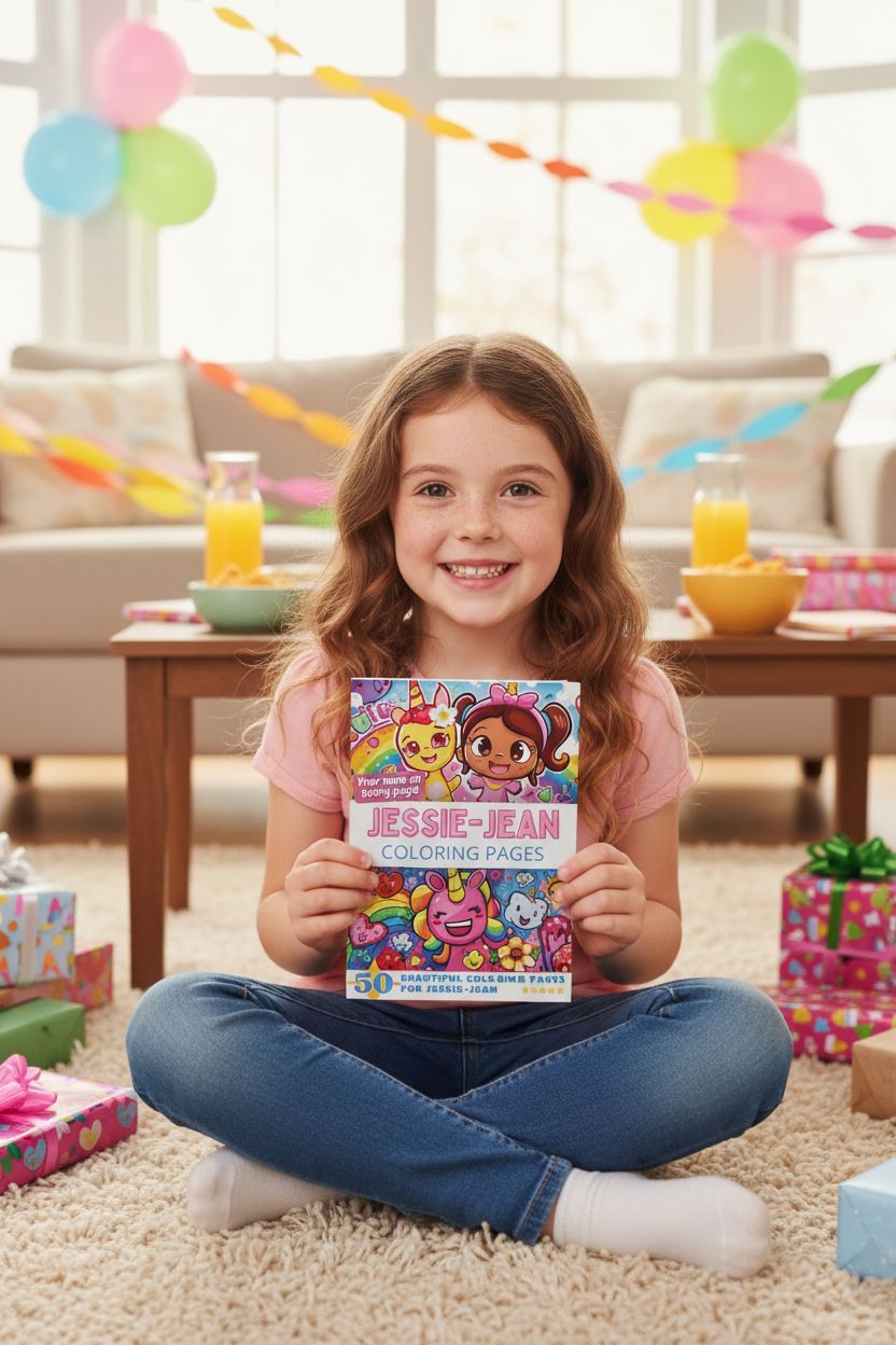 Jessie-Jean coloring book in use