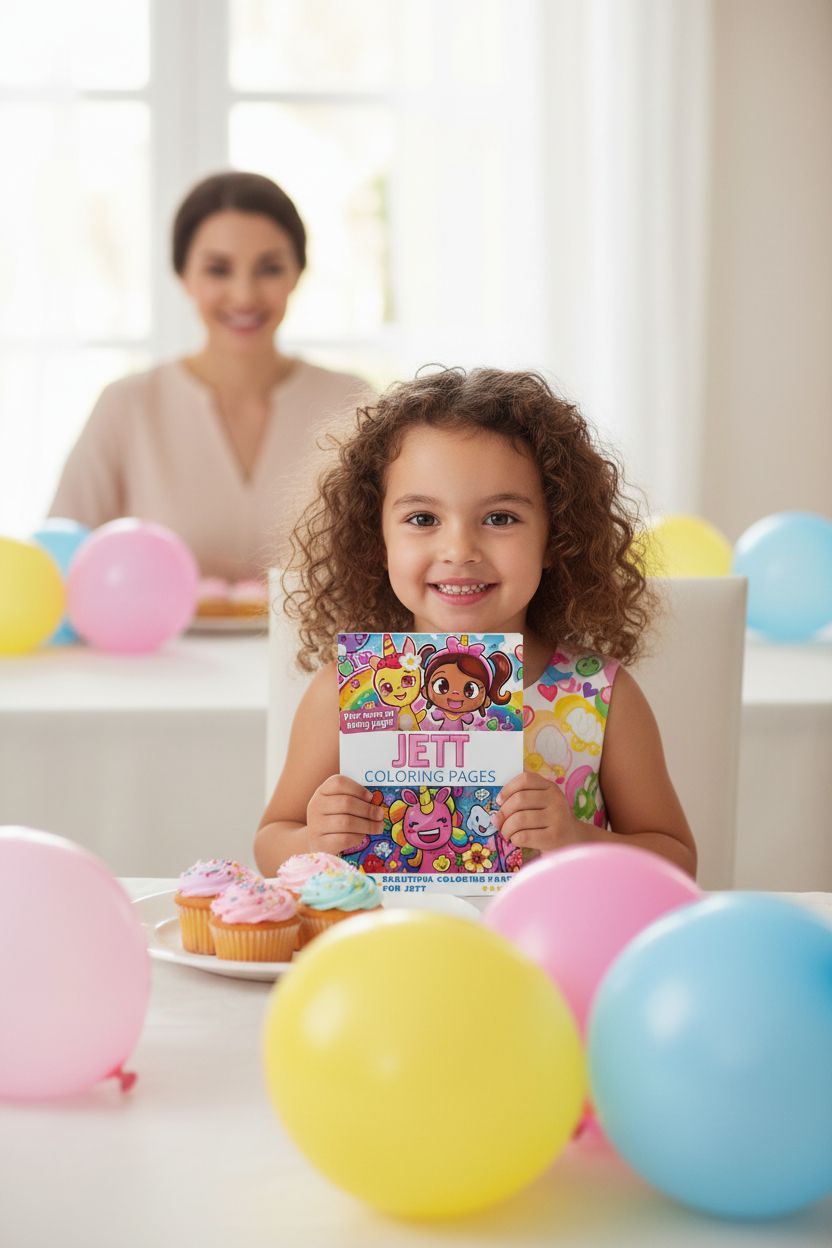 Jett coloring book in use