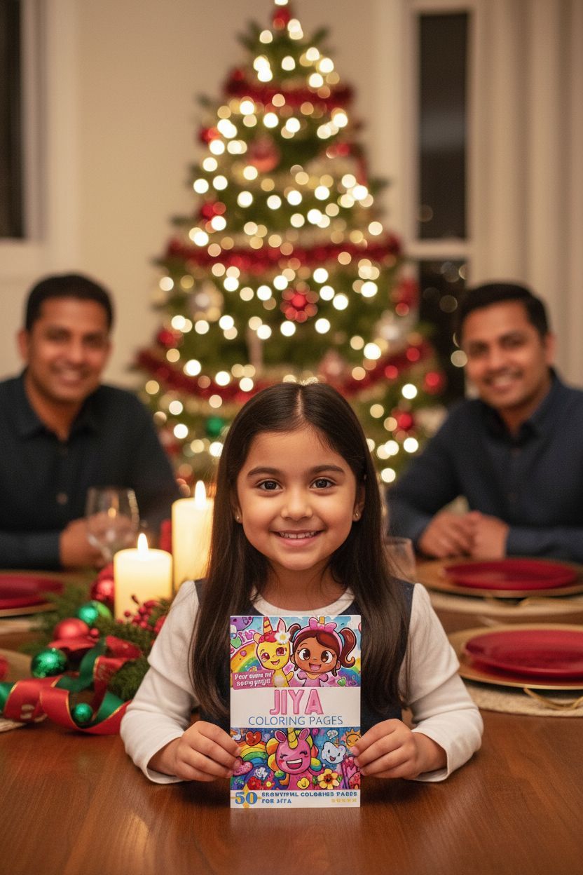 Jiya Christmas coloring pages gift