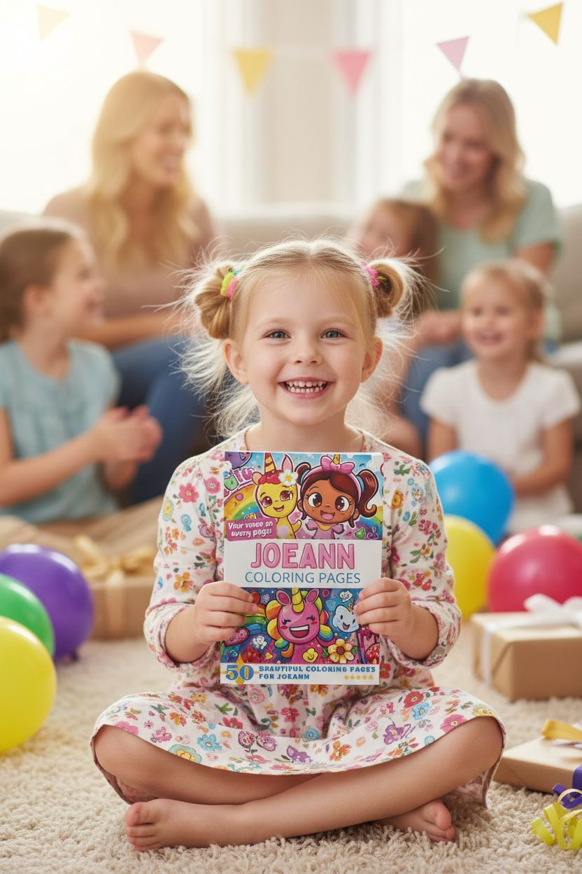 Joeann coloring book in use