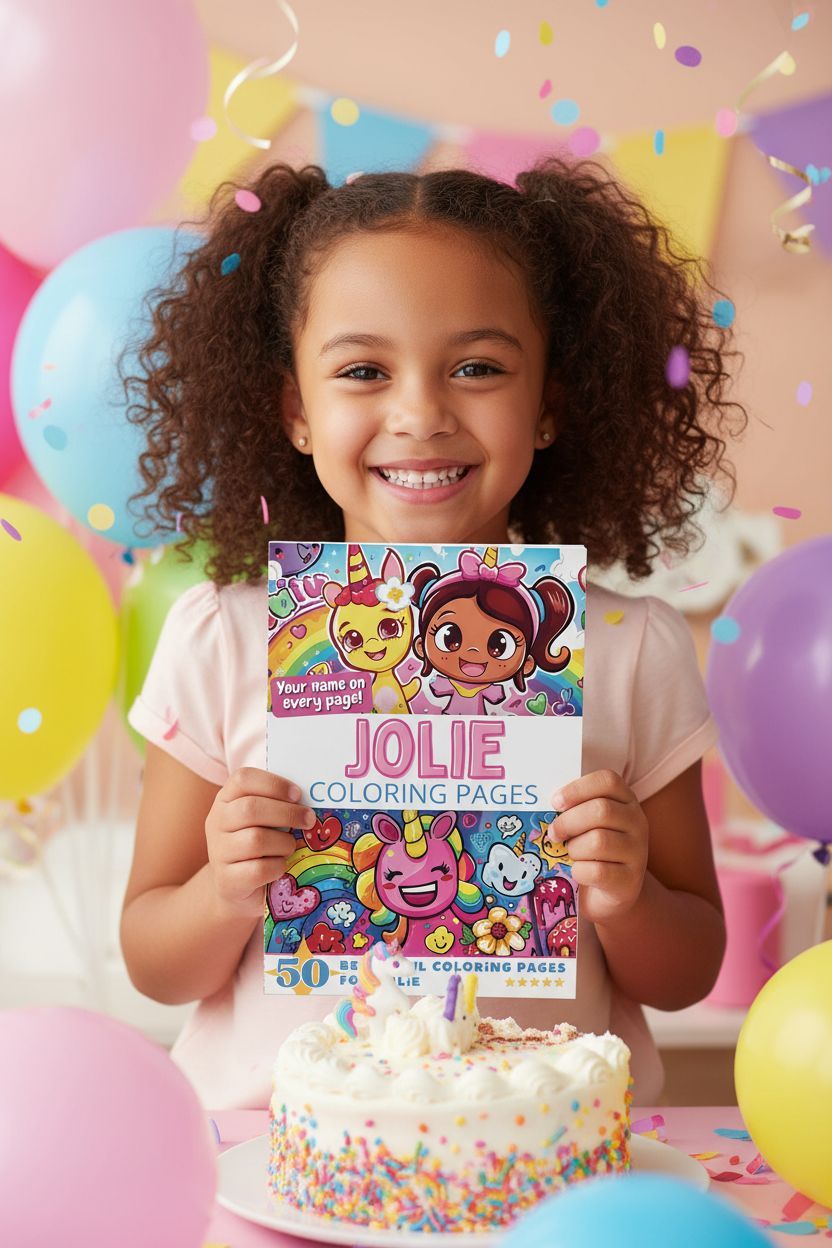Jolie coloring book in use