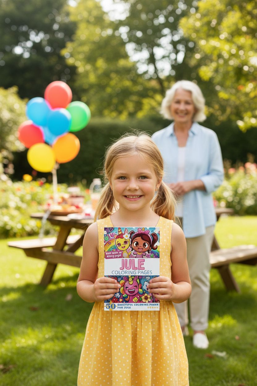 Jule coloring book in use