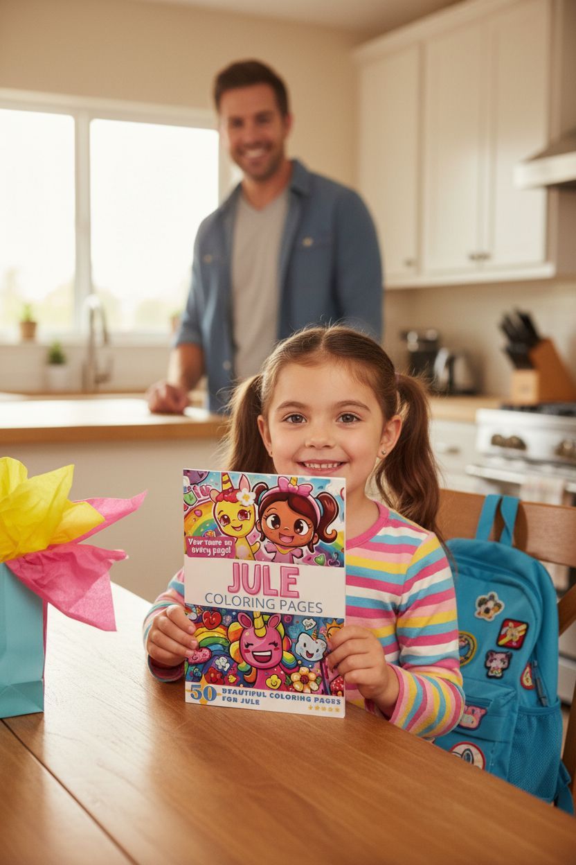 Jules coloring book in use