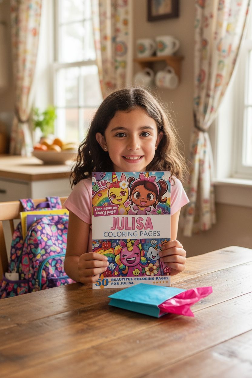 Julisa coloring book in use